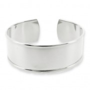 Bracelet en laiton avec rebord courbé 21x160 mm argenté x1