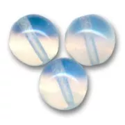 Perles en verre tchèque rondes 10 mm White Opal x10