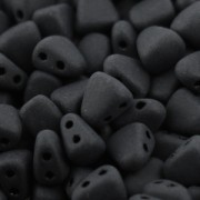 Perles en verre tchèque deux trous Nib-Bit 6x5mm Jet Mat x10g|raw }}