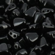 Perles en verre tchèque deux trous Nib-Bit 6x5 mm - Jet  x10g