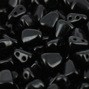 Perles en verre tchèque deux trous Nib-Bit 6x5 mm - Jet  x10g
