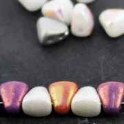 Perles en verre tchèque deux trous Nib-Bit 6x5 mm - Jet  x10g