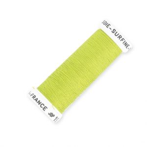 Fil à broder pour broderie perlée de Lunéville Soie surfine Olive (199) x100m