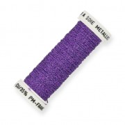 Fil à broder métallisé tressé 4 - Au ver à soie - pour broderie Violet (012) x10m|raw }}