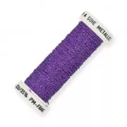 Fil à broder métallisé tressé 4 - Au ver à soie - pour broderie Violet (012) x10m