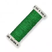 Fil à broder métallisé tressé 4 - Au ver à soie - pour broderie Vert (008) x10m