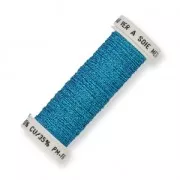 Fil à broder métallisé tressé 4 - Au ver à soie pour broderie Bleu Azur (006) x10m