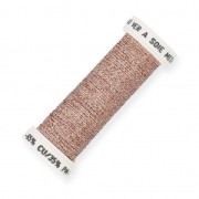 Fil à broder métallisé tressé 4 Au ver à soie - pour broderie Doré Rose (013) x10m