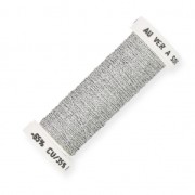 Fil à broder métallisé tressé 4 - Au ver à soie - pour broderie Argenté (001) x10m