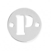 Intercalaire rond 2 trous lettre P 8.5 mm en Argent 925 x1|raw }}