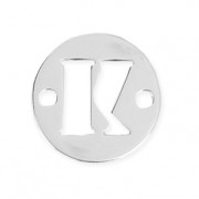 Intercalaire rond 2 trous lettre K 8.5 mm en Argent 925 x1