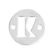 Intercalaire rond 2 trous lettre K 8.5 mm en Argent 925 x1