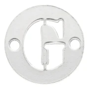 Intercalaire rond 2 trous lettre G 8.5 mm en Argent 925 x1