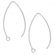 Crochets d'oreilles 40 mm en Acier inox x2