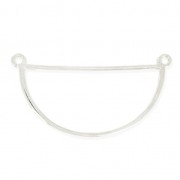 Intercalaire demi-cercle 2 anneaux à personnaliser 20x37mm - Placage Argent fin x1