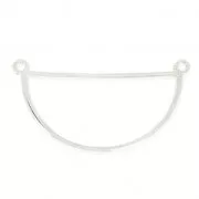 Intercalaire demi-cercle 2 anneaux à personnaliser 20x37mm - Placage Argent fin x1