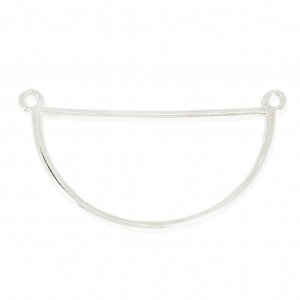 Intercalaire demi-cercle 2 anneaux à personnaliser 20x37mm - Placage Argent fin x1