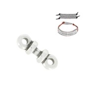 Composant avec deux rondelles 12 mm pour des lacets de 1.5mm Placage Argent fin vieilli