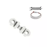 Composant avec deux rondelles 12 mm pour des lacets de 1.5mm Placage Argent fin vieilli