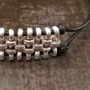 Composant avec deux rondelles 12 mm pour des lacets de 1.5mm Placage Argent fin vieilli