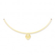 Pendentif tube serti 4320 18x13 mm doré à l'or fin x1|raw }}