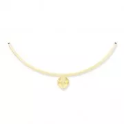 Pendentif tube serti 4320 18x13 mm doré à l'or fin x1