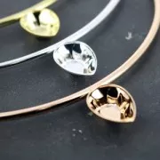 Pendentif tube serti 4320 18x13 mm doré à l'or fin x1