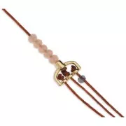 Embout double avec 3 trous pour tissage de perles et pour cordon 1.5mm ar v