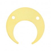 Intercalaire 2 trous forme demi-lune ou corne 30 mm Doré à l'or fin x1
