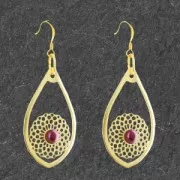 Pendentif goutte rosace ajouré 44x26 mm pour serti 6mm - Placage Argent fin x1