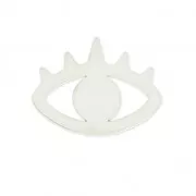Intercalaire oeil porte-bonheur évidé 20 mm argenté x1