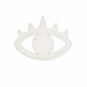 Intercalaire oeil porte-bonheur évidé 20 mm argenté x1