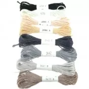 Fil à broder en soie pour broderie et couture - Soie d'Alger Gris Anthracite (3445) x5m