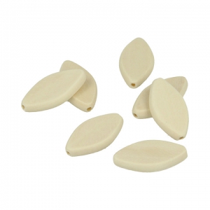 Set de 7 perles pétales/navettes en bois brut naturel 15x30mm x1