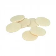 Set de 10 perles plates en bois brut naturel 40 mm x1