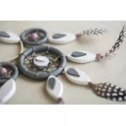 Set de 18 perles plates en bois brut naturel 25 mm x1