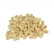 Set de 150 perles carrées en bois brut naturel 5x3 mm x1