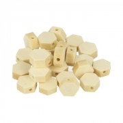 Set de 25 perles hexagonales en bois brut naturel 10x5 mm x1|raw }}