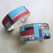 Ruban fantaisie en matière synthétique 5 mm bandes foncées reflets doré x1.2m