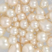 Assortiment de perles de bohème nacrées - Crème x50g|raw }}
