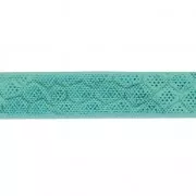 Ruban fantaisie en matière synthétique 5mm effet reptile Turquoise Métallisé x1.2m