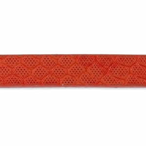 Ruban fantaisie matière synthétique 5 mm effet reptile Red Coral Métallisé x1.2m