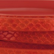 Ruban fantaisie matière synthétique 5 mm effet reptile Red Coral Métallisé x1.2m