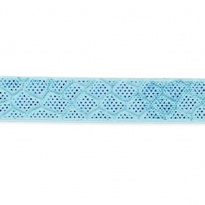 Ruban fantaisie en matière synthétique 5 mm effet reptile Bleu Métallisé x1.2m