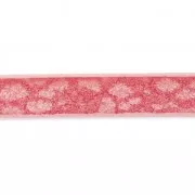 Ruban fantaisie en matière synthétique 5 mm effet reptile Rose x1.2m