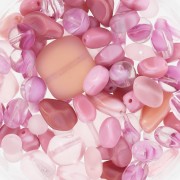 Assortiment de perles de bohème - Rose x50g