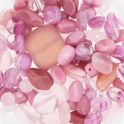 Assortiment de perles de bohème - Rose x50g