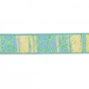 Ruban fantaisie en matière synthétique 5 mm effet reptile Teal Métallisé x1.2m