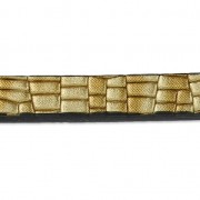 Ruban fantaisie en matière synthétique 5 mm effet reptile Doré Métallisé x1.2m