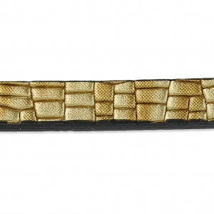 Ruban fantaisie en matière synthétique 5 mm effet reptile Doré Métallisé x1.2m